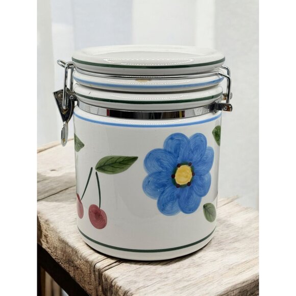 Vintage Certified International Set of 2 Ceramic Canisters/Cookie Jars Sealed Li - Picture 8 of 14